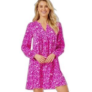 Lilly Pulitzer Brynnly Swing Dress Size 0 Mandevilla Pink Don't be a Cheetah